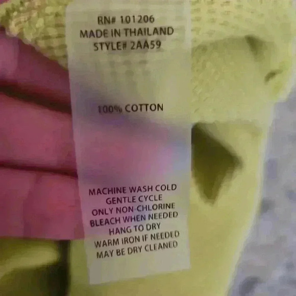 Soft Surroundings Womens Lime Green Waffle Knit Long Sleeve Tee M - Picture 12 of 15